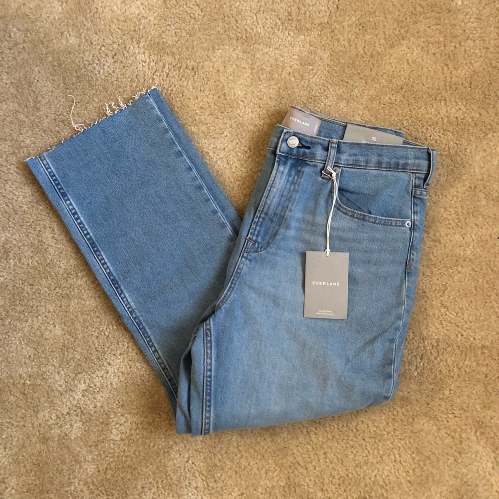 NWT Everlane High Rose Kick Crop Denim Jeans